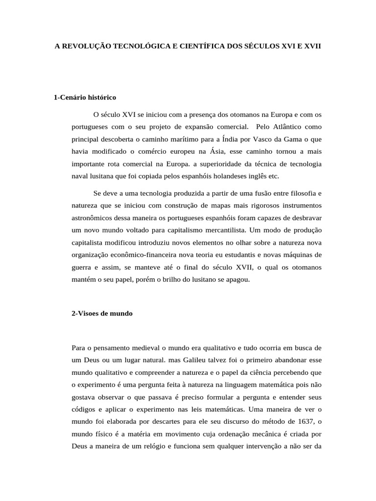 Revolução Científica dos Séculos XVI e XVII | PDF | Science | Mercantilismo