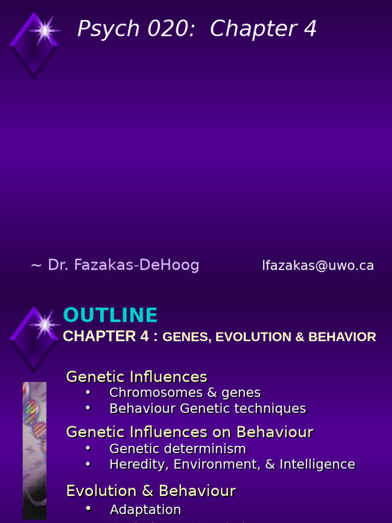 Psych 1000 - Chapter 4 - Genetics - Lecture - Summer 2021 | PDF ...