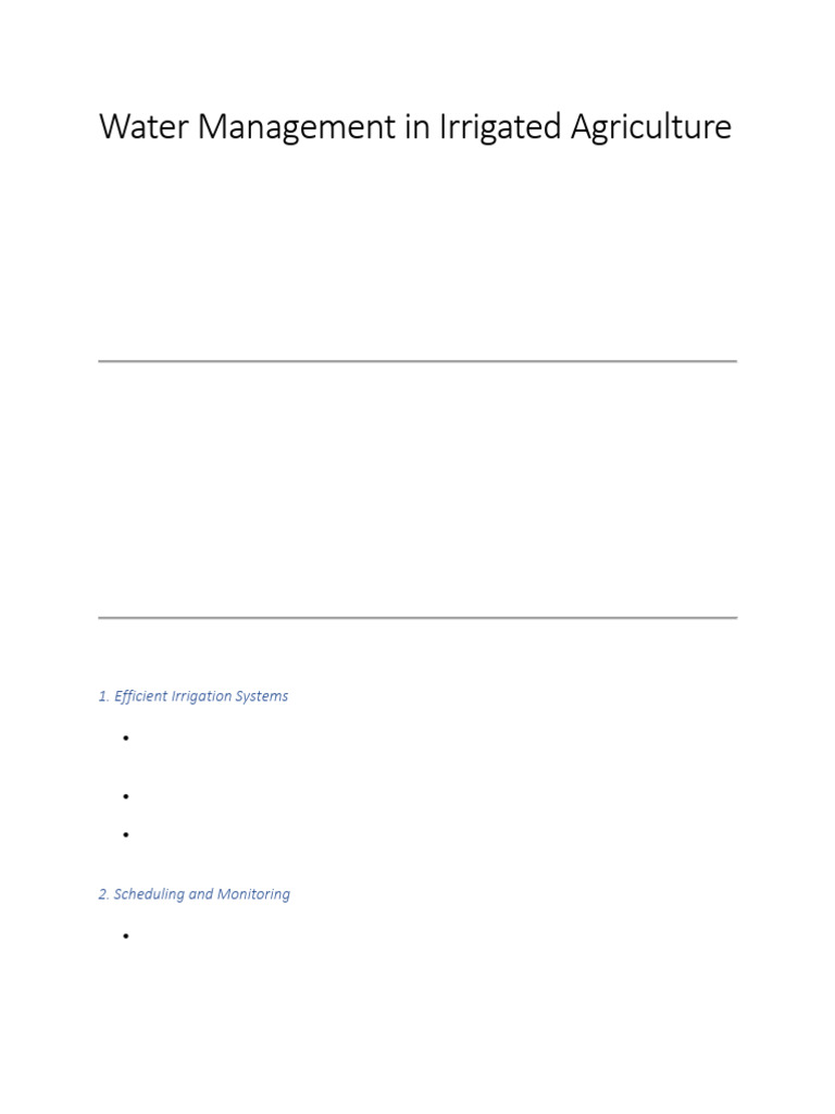 Efficient Water Management in Irrigation | PDF | Irrigation | Agriculture