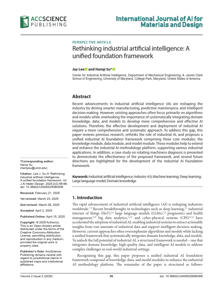 Unified Framework for Industrial AI | PDF | Artificial Intelligence ...