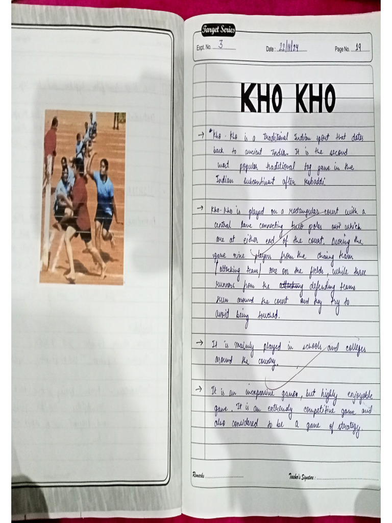 Kho Kho Project Work Class 12 | PDF