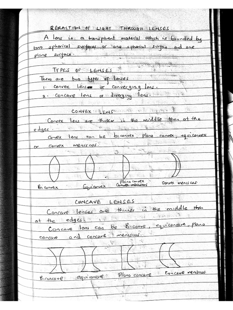 Refraction of Light From Lenses | PDF