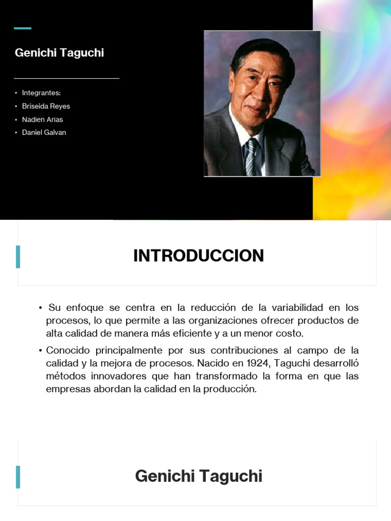 Legado y Métodos de Genichi Taguchi | PDF | Calidad (comercial ...
