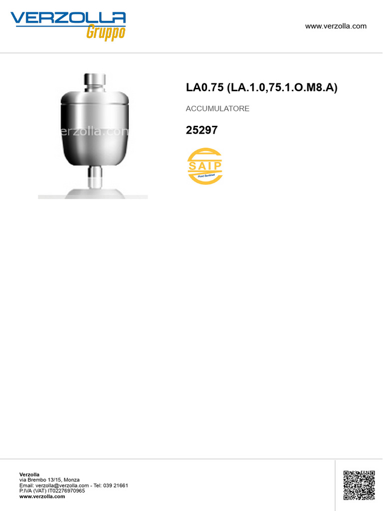 LA0.75 (LA.1.0,75.1.O.M8.A) : Accumulatore | PDF