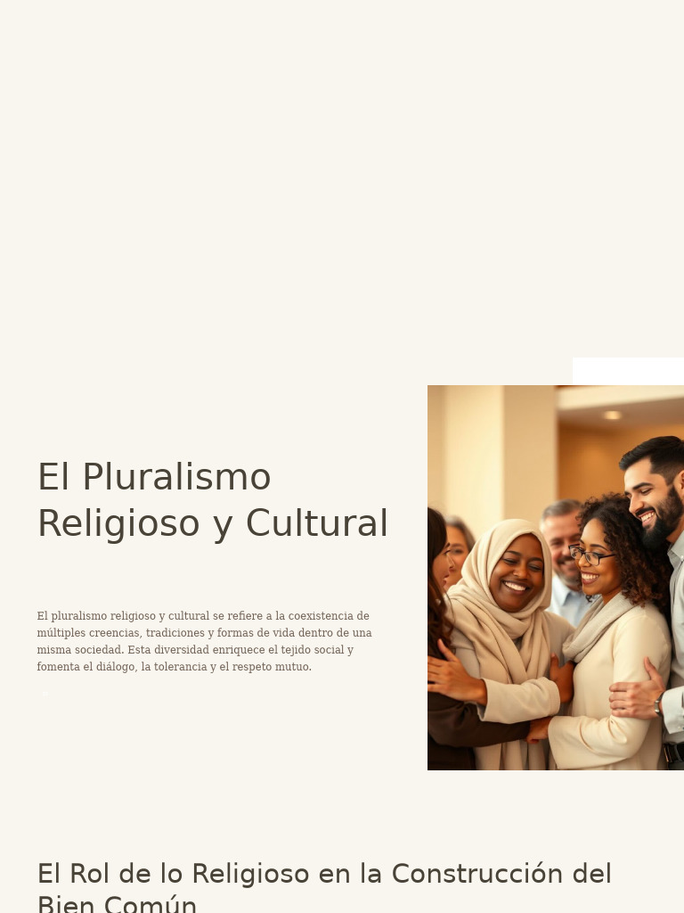 El Pluralismo Religioso y Cultural | PDF | Sociedad | Interculturalidad