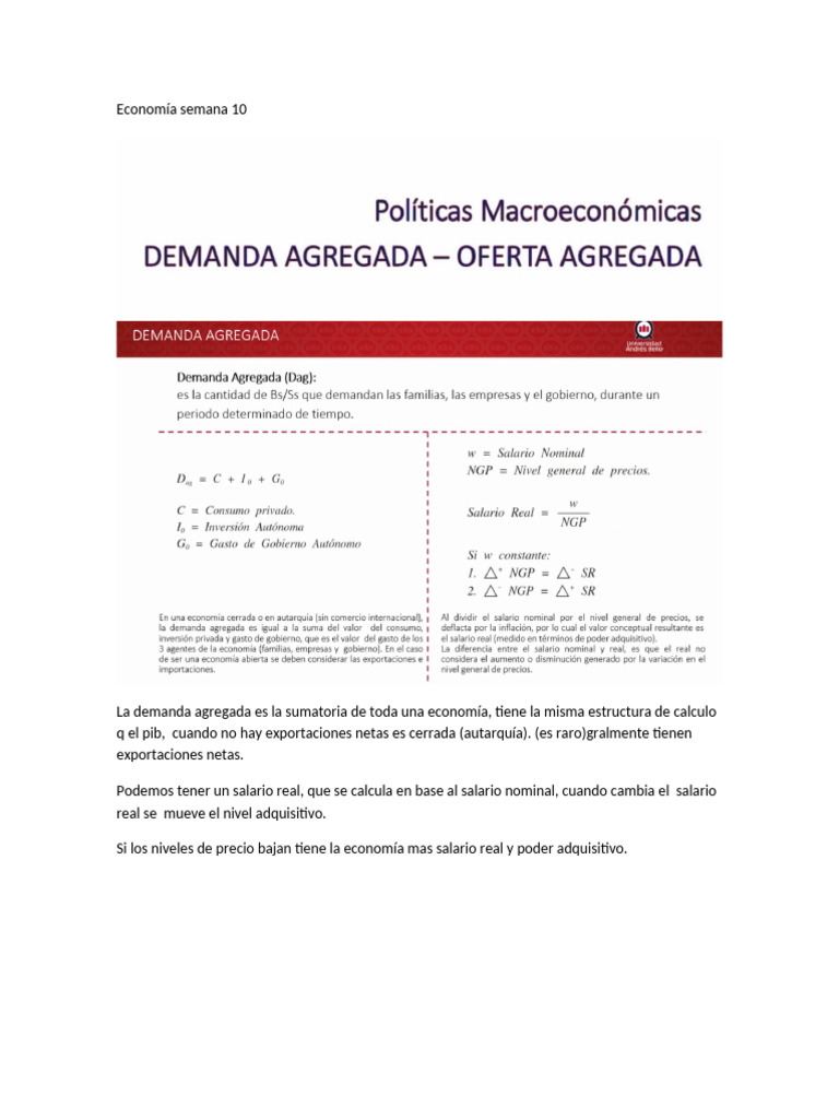 Análisis de la Demanda Agregada y Políticas Económicas | PDF | La ...