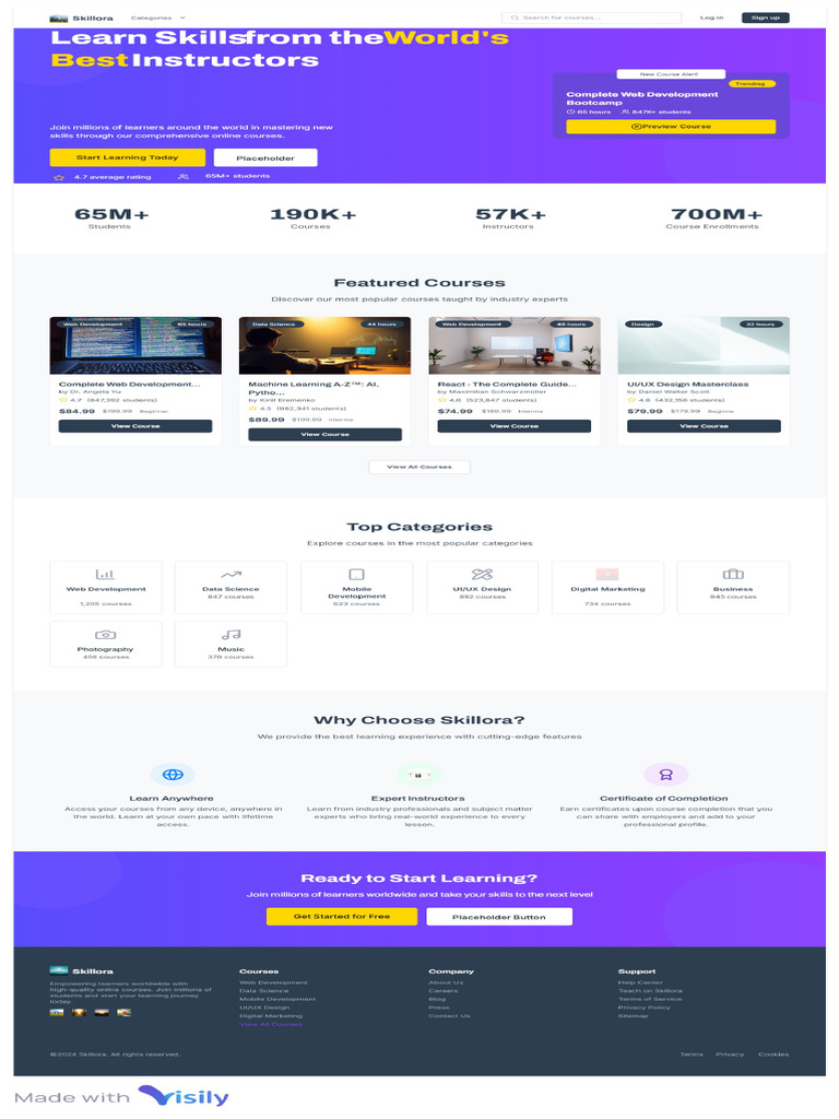 Online Course Platform Homepage | PDF