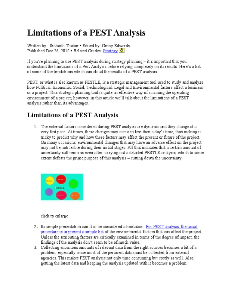 Advantages And Disadvantages Of Pestle Analysis Pdf
