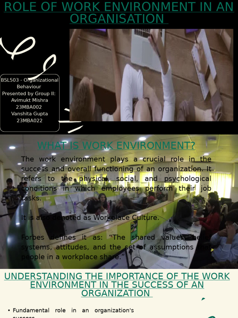 Role of Work Environment in An Organization - Organizational Behaviour ...