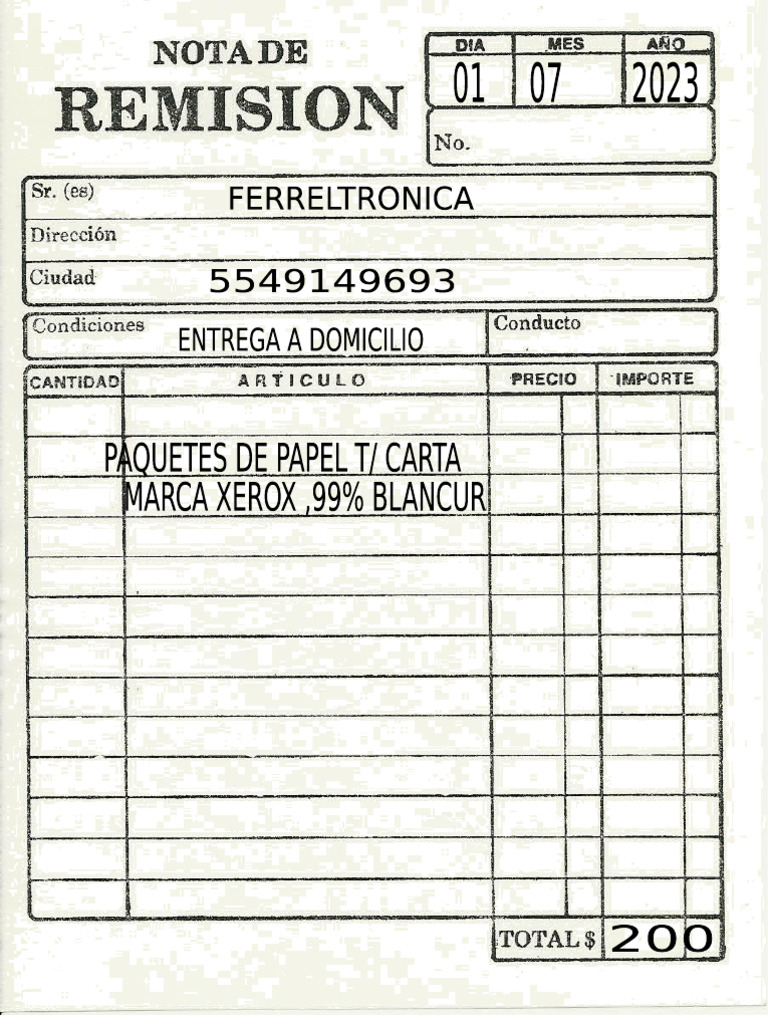 Formato Nota | PDF
