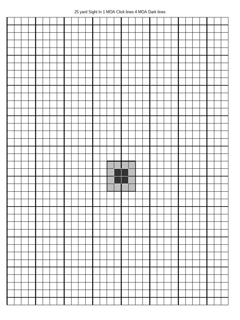 25 Yard Sight in 1 MOA Click Lines 4 MOA Dark Lines | PDF