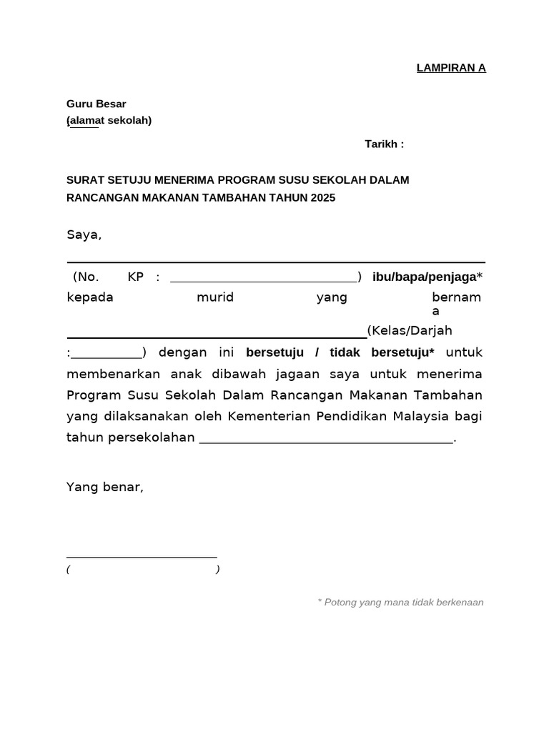 Setuju Terma Susu | PDF