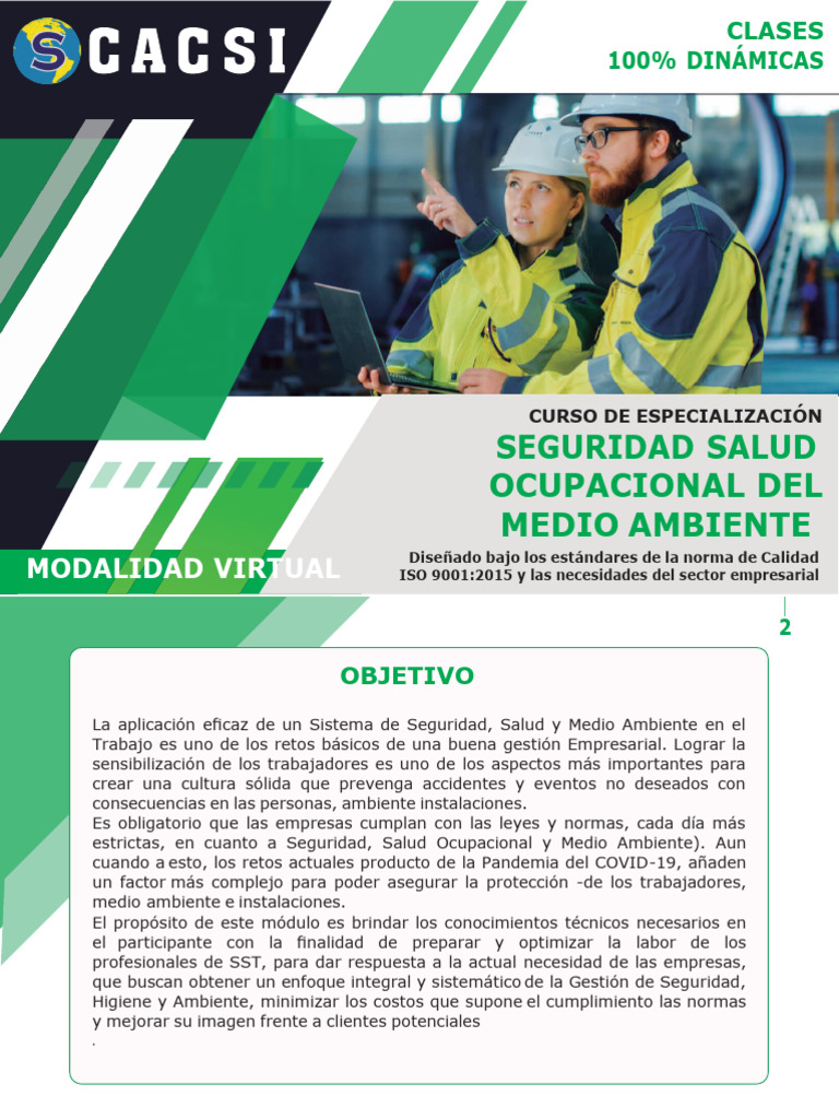 Brochure Curso Ssoma | PDF | Seguridad y salud ocupacional | Valores