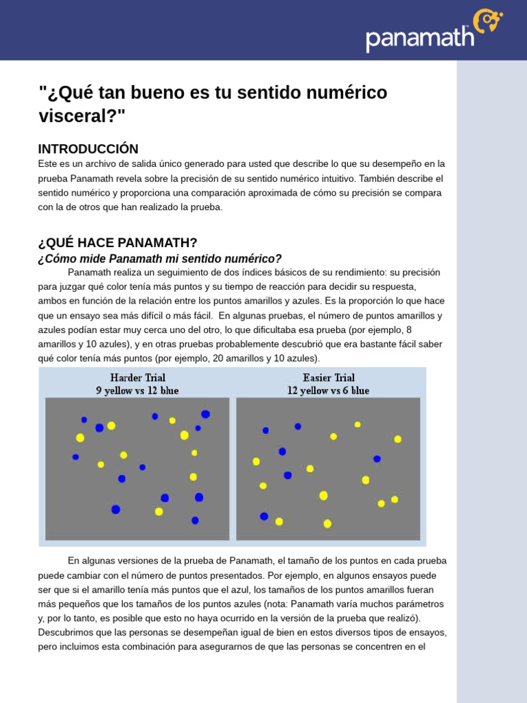 Evaluación del sentido numérico visceral | PDF | Cognición