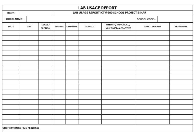 Lab Usage Report for ICT Project | PDF