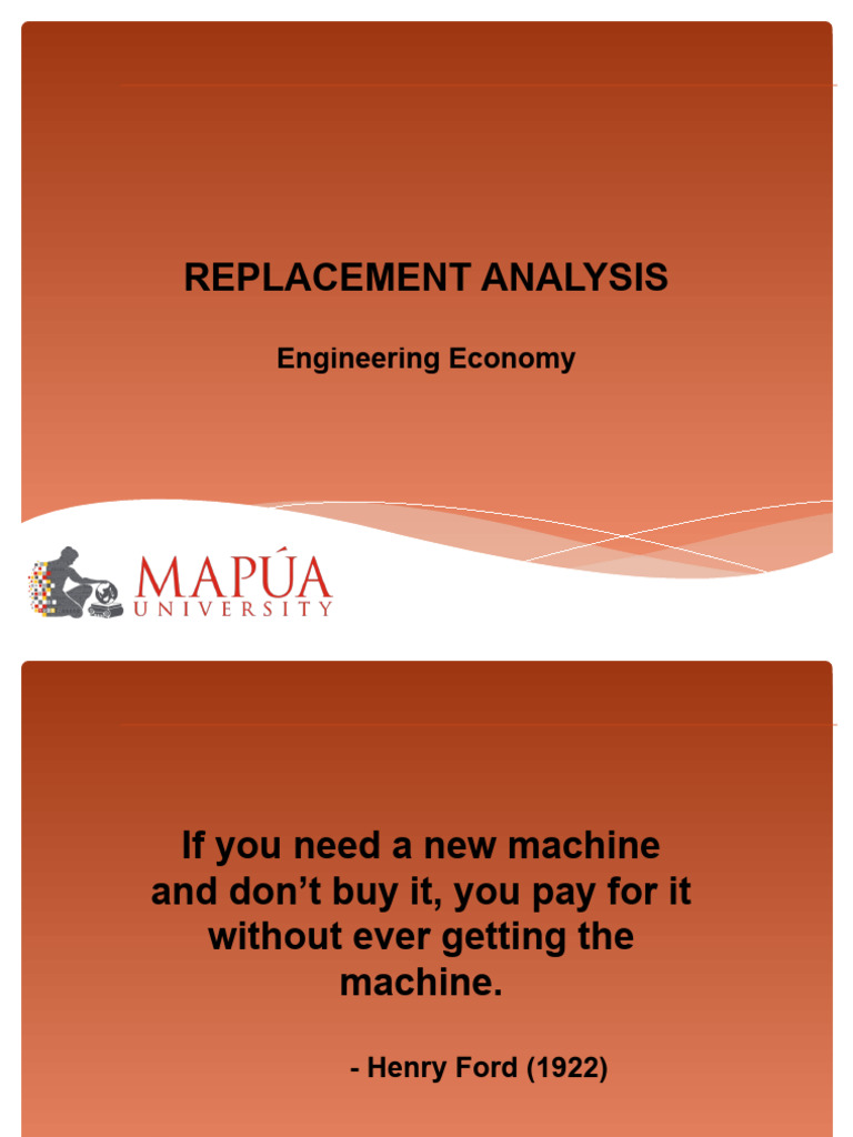 Replacement Analysis in Engineering Economy | PDF | Investing | Pump