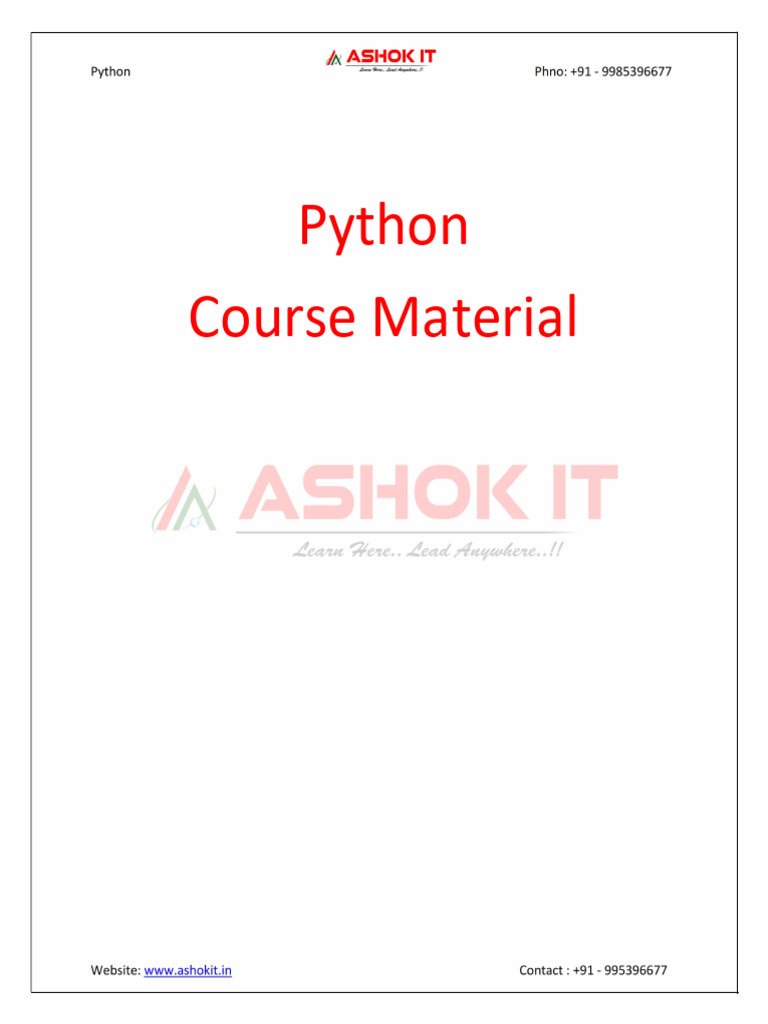 Python - Material Ashok IT | PDF | Control Flow | Boolean Data Type
