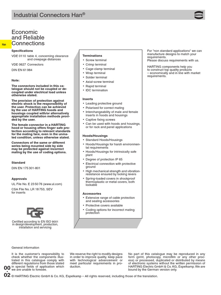 Industrial Connectors Han® Overview | PDF | Electrical Connector ...