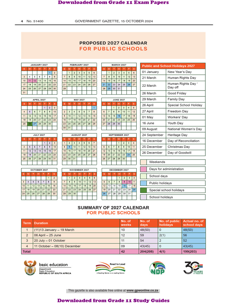 2027 South Africa School Calendar   Entertainment Events