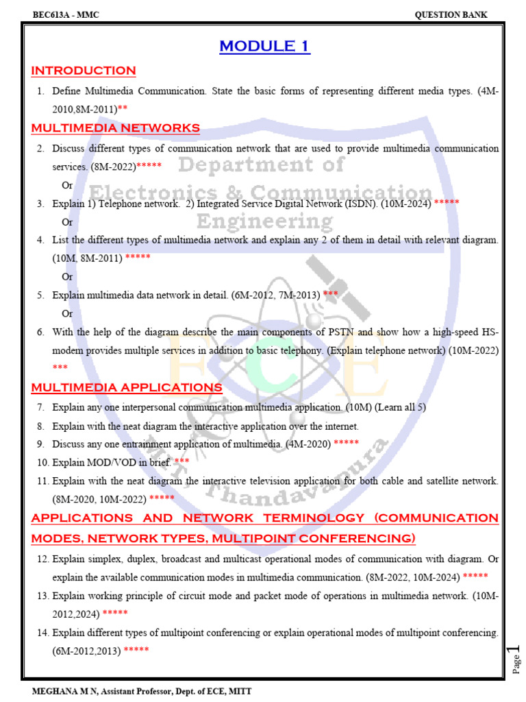BEC613A Multimedia Communication Syllabus | PDF | Data Compression | Code