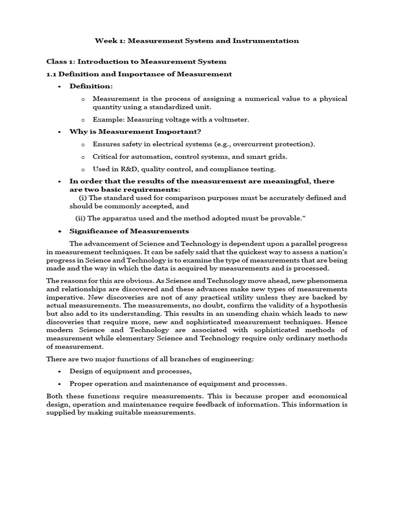 Measurement Systems Overview | PDF | Observational Error | Voltage
