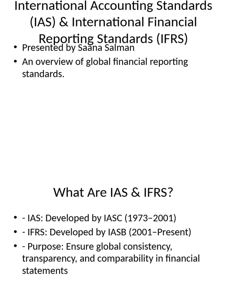 IAS & IFRS: Global Financial Standards Overview | PDF