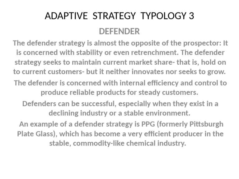 Adaptive Strategy Typology 3 | PDF