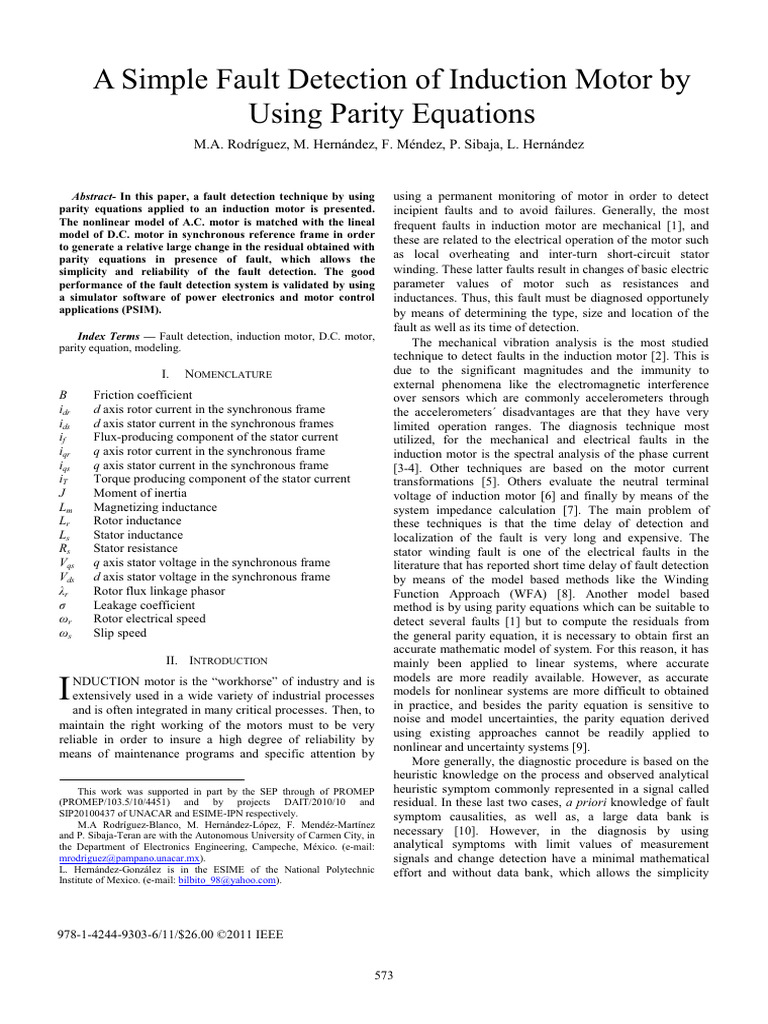 Induction Motor Fault Detection Method | PDF | Electric Motor ...