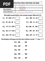 Soal Olimpiade Matematika TK | PDF