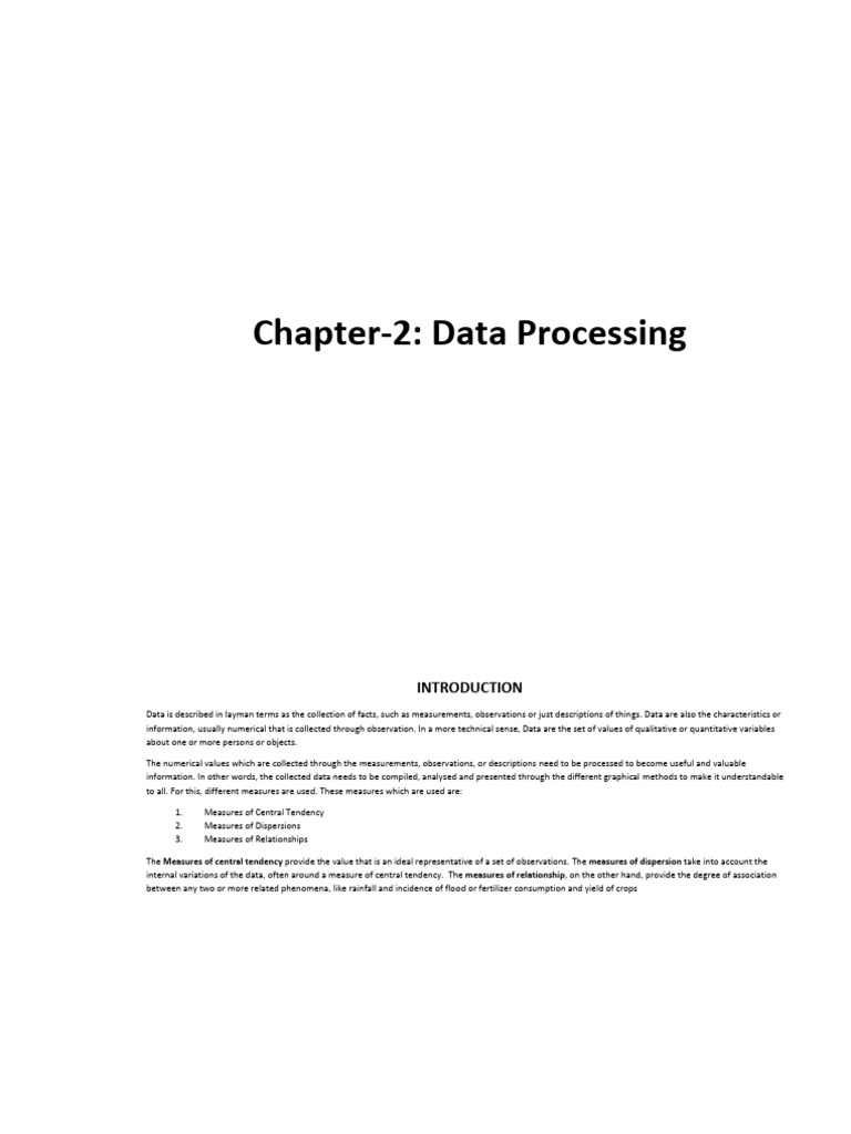 Chapter 2 Data Processing New Version2 | PDF | Mean | Average