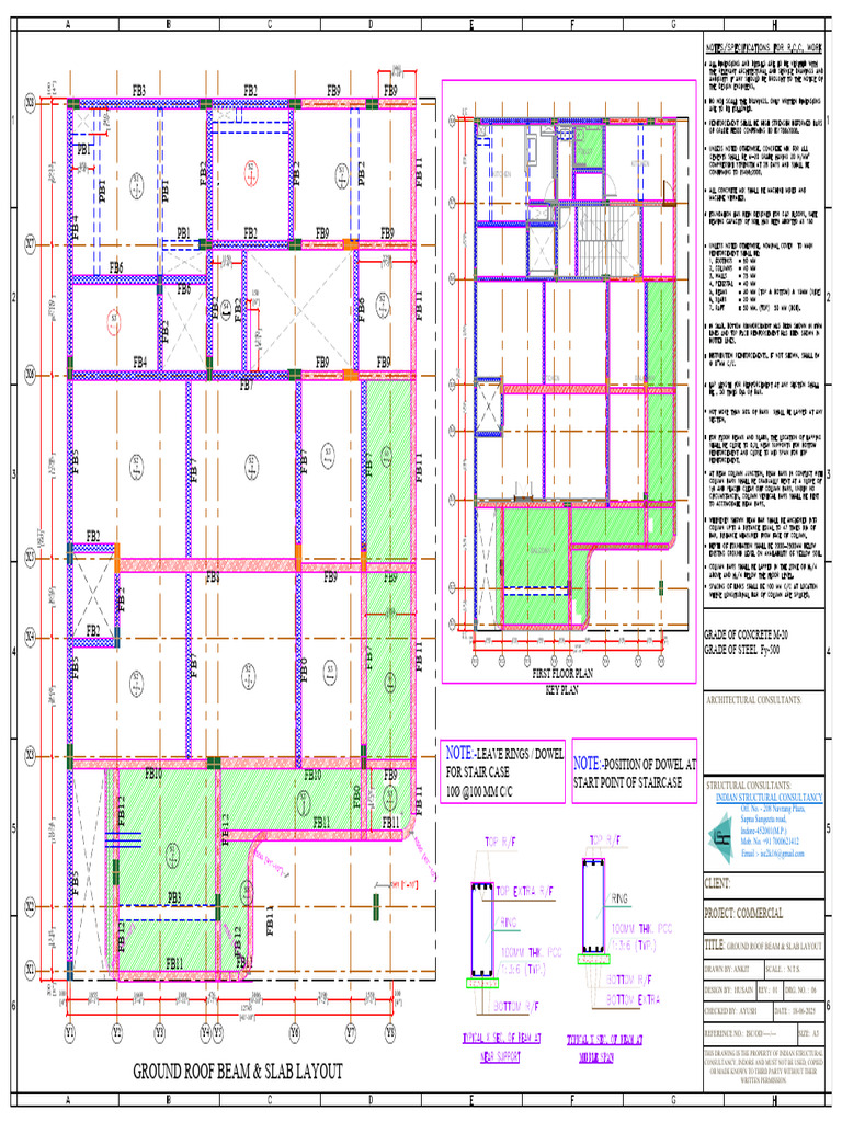 ND Complex - Ground Floor Roof Slab and Beam Layout | PDF