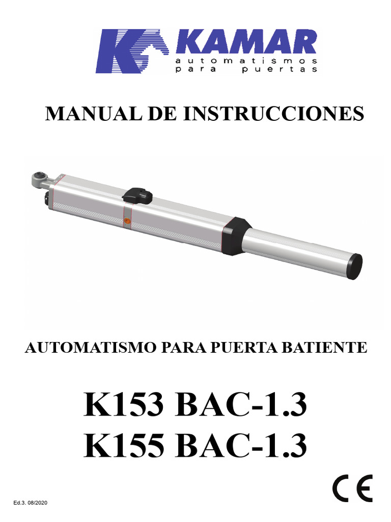 Kamar K153-K155 Bac-1.3 - V3 08-2020 | PDF | Ingeniería mecánica | Equipo