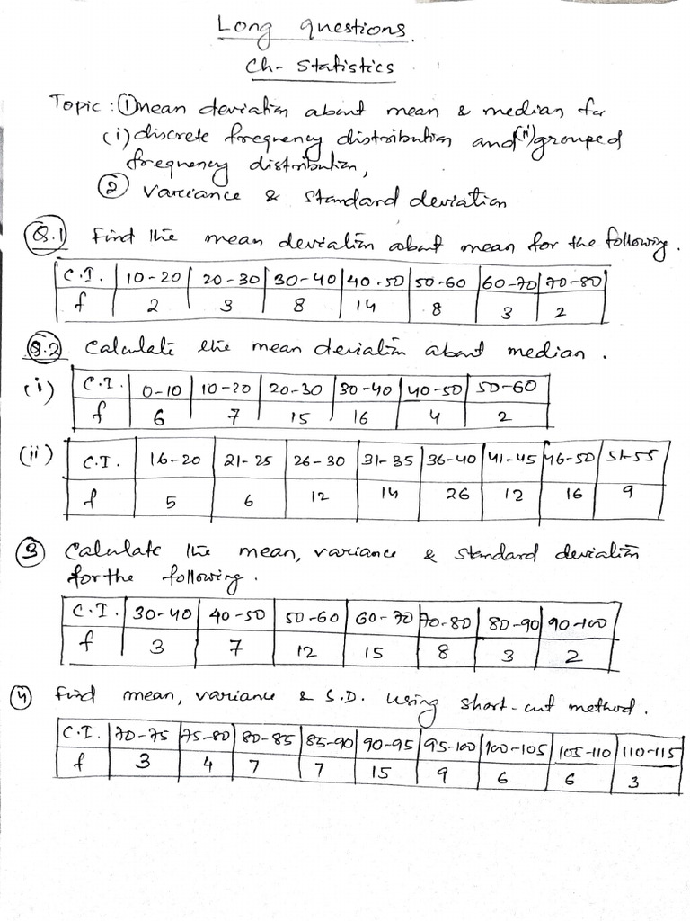 Long Qs - Statistics | PDF