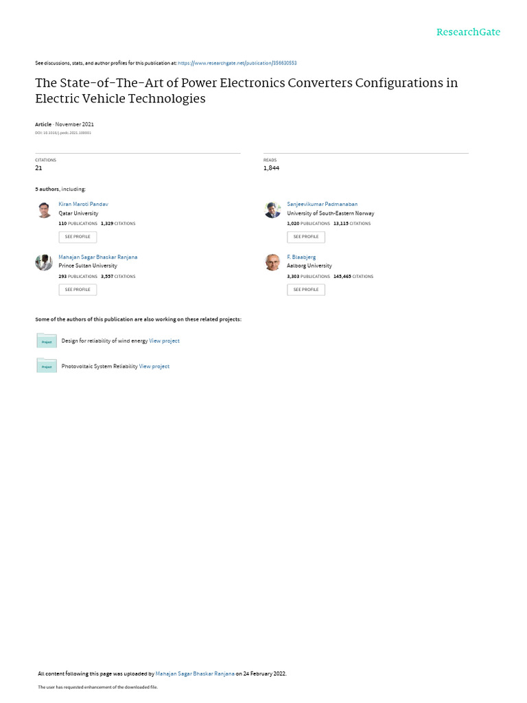 Power Electronics in Electric Vehicles | PDF | Electric Vehicle ...