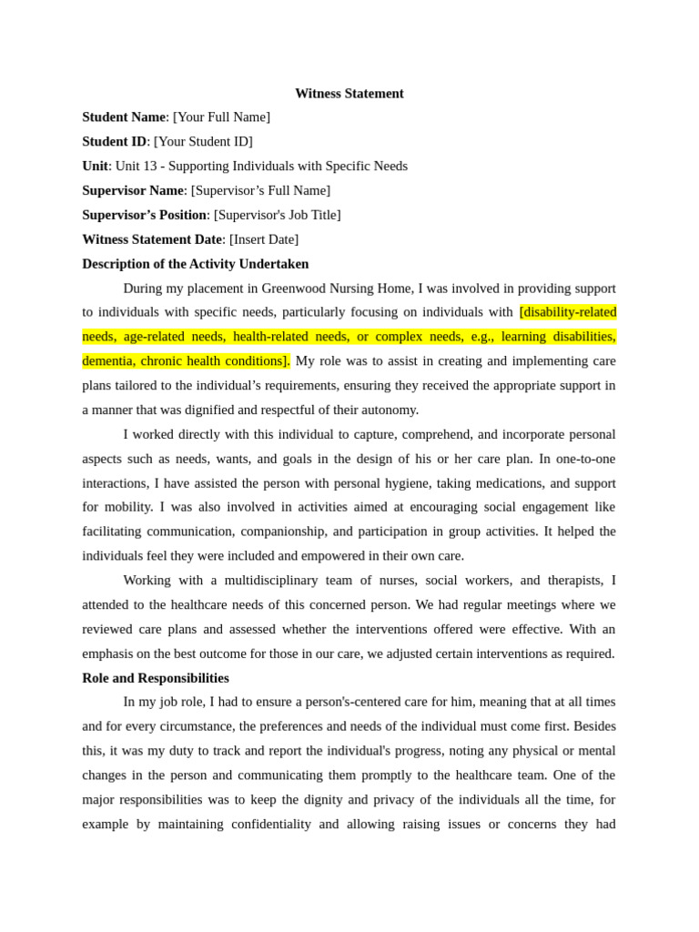 Witness Statement_12049 (1) | PDF | Confidentiality | Nursing