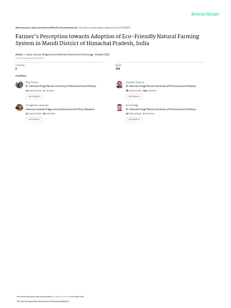 03 Thakur41102023AJAEES106435 | PDF | Agriculture | Intensive Farming