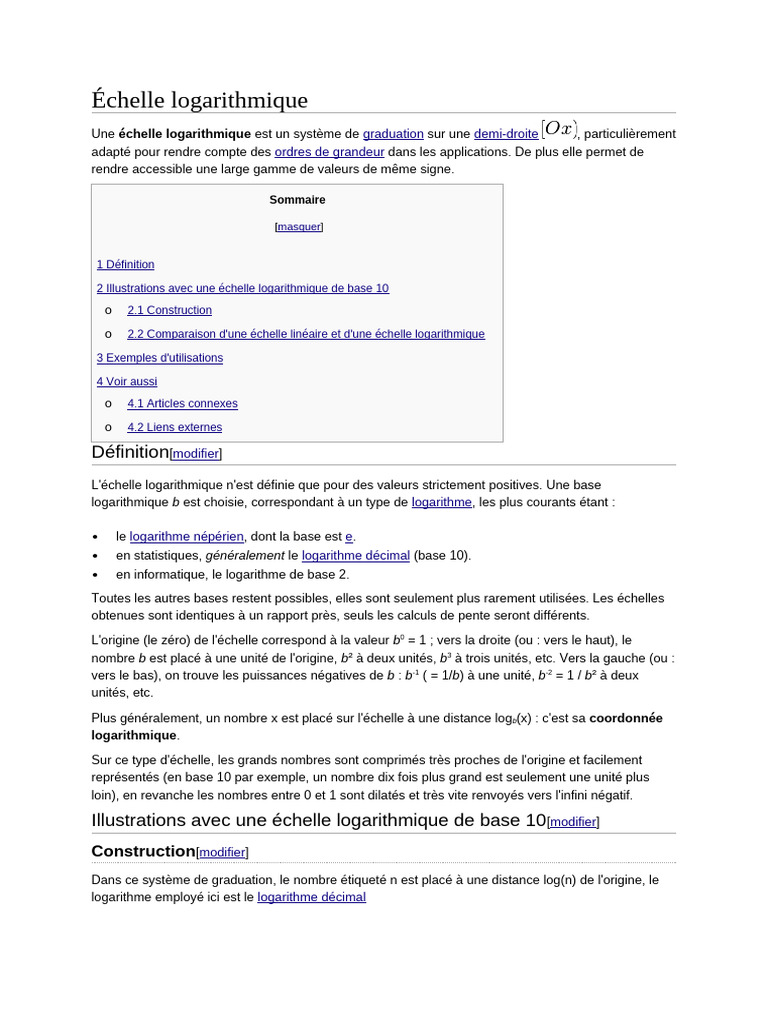 Comprendre l'échelle logarithmique | PDF | Logarithme | Mathématiques