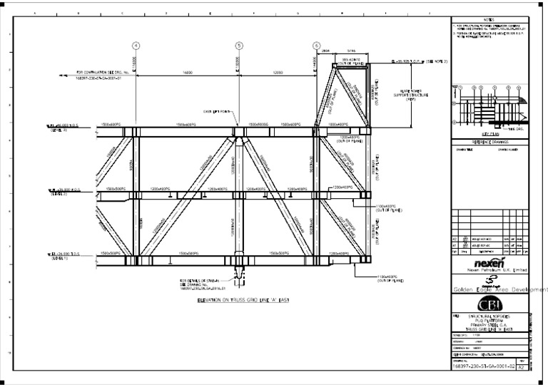 Structural Topsides Steelwork Drawing | PDF
