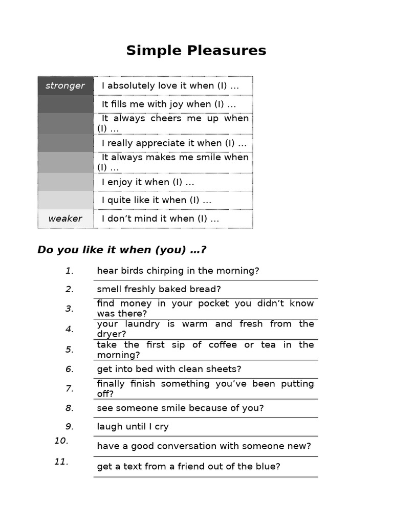 Simple Pleasures That Bring Joy | PDF