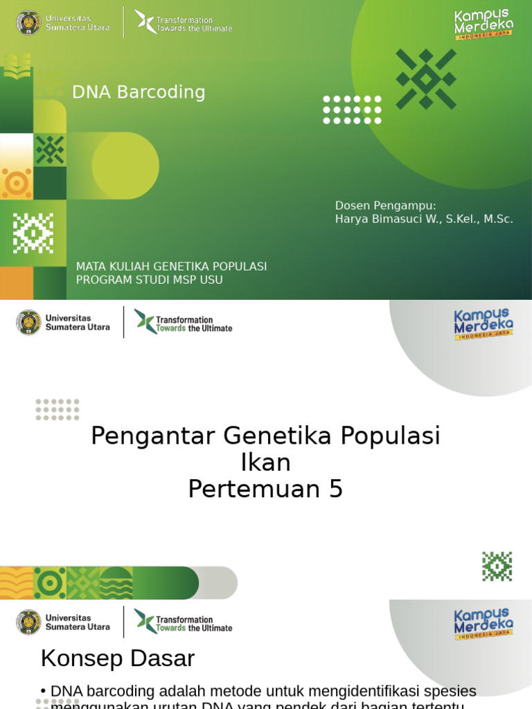 Genpop Pertemuan 7 Dna Barcoding | PDF