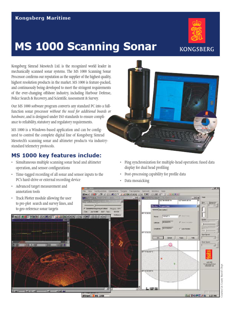 Kongsberg MS 1000 Scanning Sonar System | PDF | Sonar | Menu (Computing)