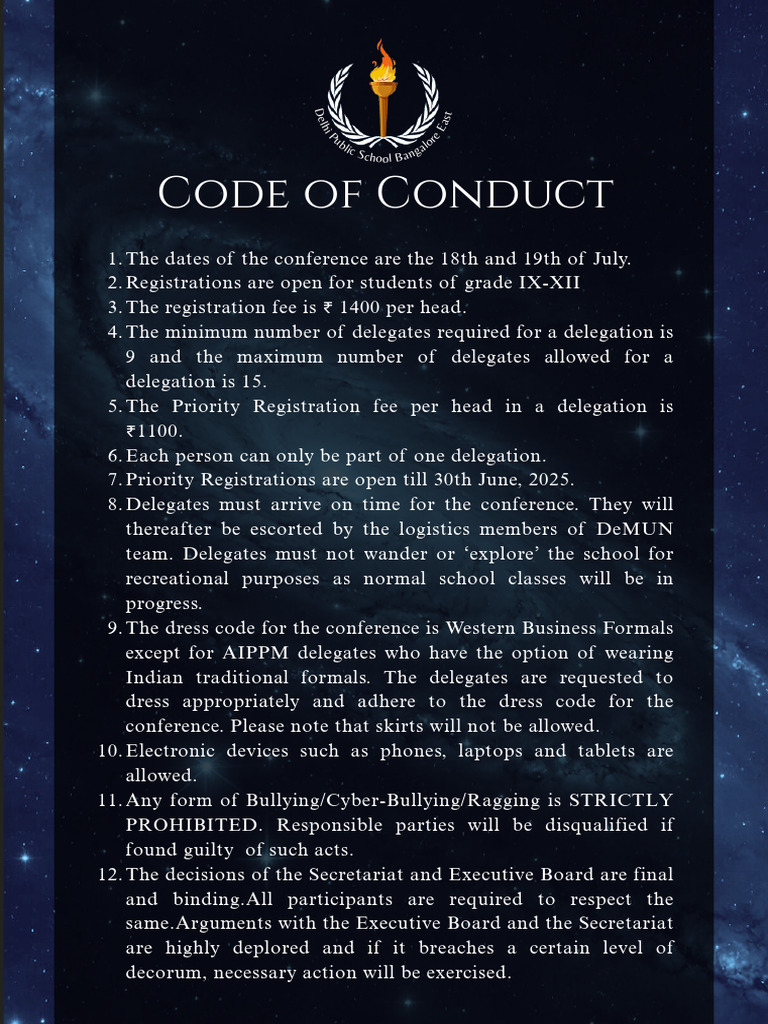 DeMUN Conference Code of Conduct | PDF
