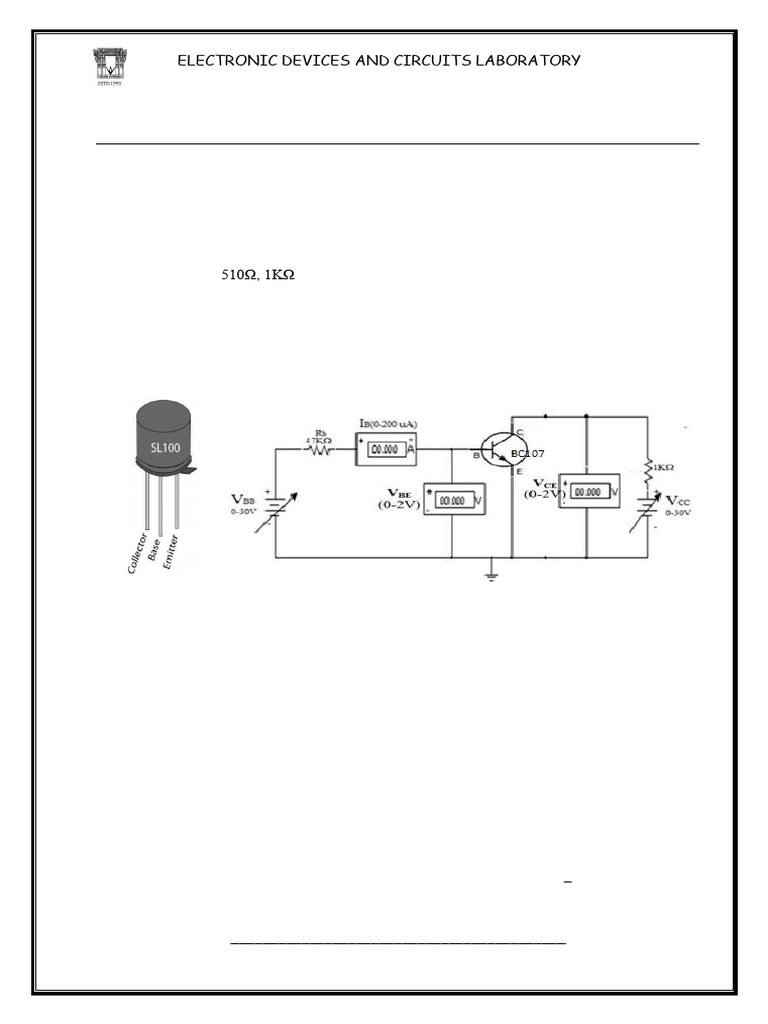 CB Transistor Input and Output Characteristics | PDF | Transistor ...