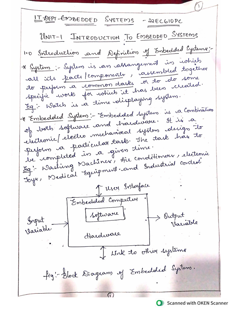 Embedded System Unit-1 (IT) | PDF