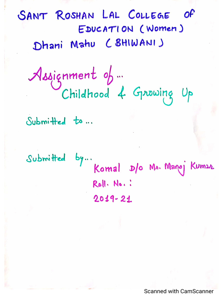 Childhood And Growing Up 1 Pdf