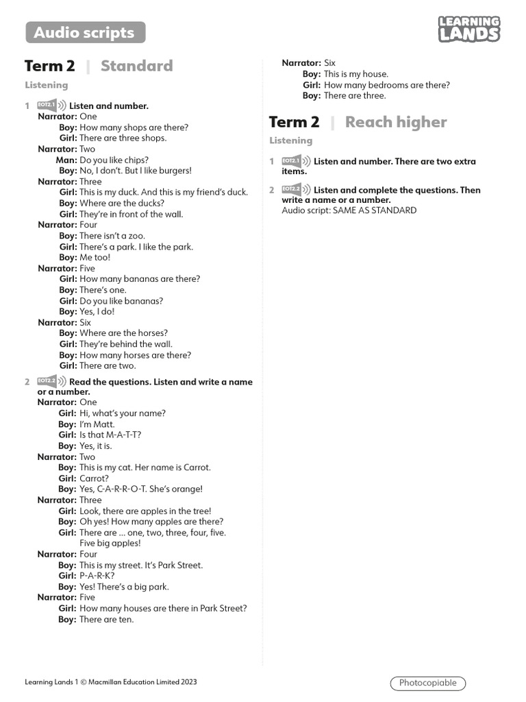 Audio Scripts for Listening Exercises | PDF