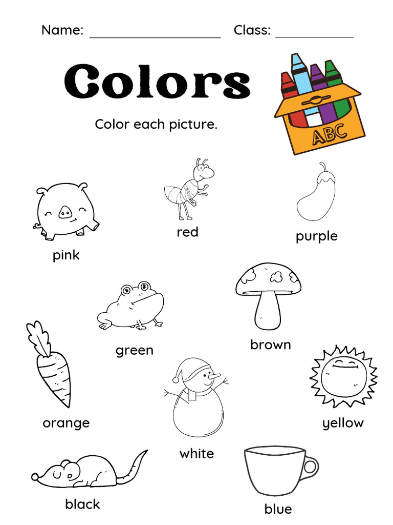 Kindergarten Color Worksheets PDF | PDF