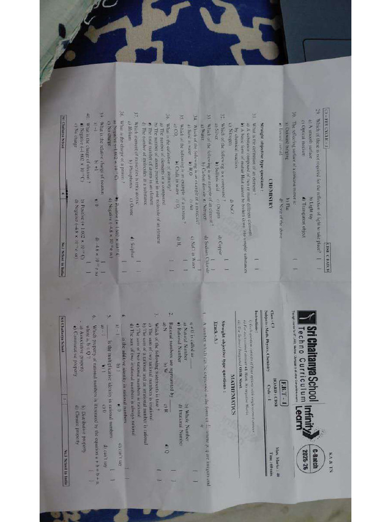 c3 Exam Srichaitanya School | PDF