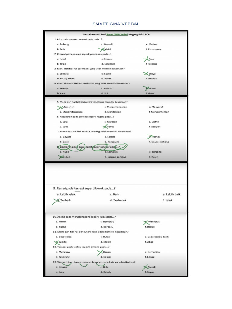 Tes Magang Bakti | PDF
