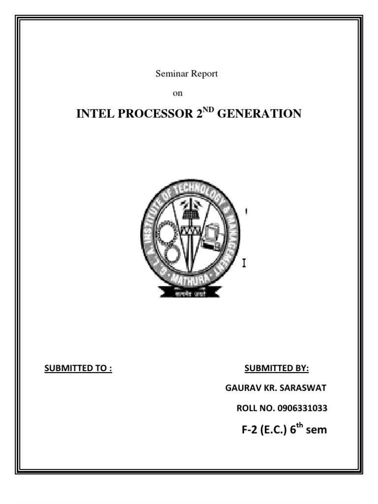 2nd Generation Intel Processor Seminar Report | PDF | Science ...